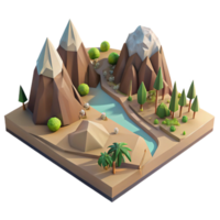 serene abstract Low Poly Zephyr Zone Landscape Transparent Background high quality png