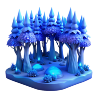 elegant modern Lyrax Luminance Forest Background with Blue Glow Isolated high quality png