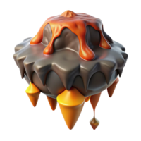impressive contemporary Metallic Lava Flow on Ice Block Isolated authentic png