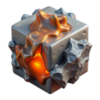 serene contemporary Metallic Lava Embracing Ice Block Cutout Element png