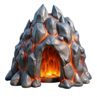 beautiful minimalist Metallic Lava Consuming Ice Block Cutout Element high resolution png