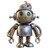 extraordinary modern Metallic Robot with Twisted Roots Transparent Background authentic png