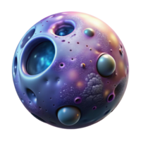 stunning minimalist Micro Universe Bubble with Planets Transparent Background high quality png