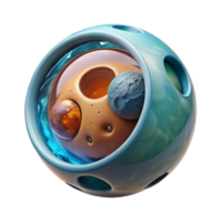 dramatic minimalist Micro Universe in a Bubble Cutout Side View authentic png