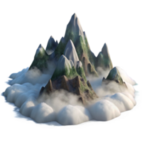 impressive rustic Misty Morning Sky Blending with Jagged Mountain Range Isolated high resolution png