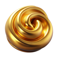 beautiful minimalist Molten Gold Swirl Isolated on Transparent Background authentic png
