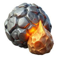 elegant vintage Molten Iron and Ice Isolated Element with High Contrast png