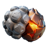 beautiful contemporary Molten Iron and Ice Isolated Element with High Contrast png