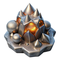 extraordinary minimalist Molten Metal and Ice Collision Front View Transparent Cutout png