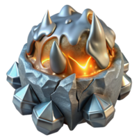 stunning minimalist Molten Metal and Ice Collision Front View Transparent Cutout png