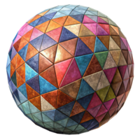 serene artistic Multicolored Geometric Sphere Pattern Isolated high resolution png