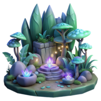 dramatic creative Mystical Forest Scene with Lyrax Luminance Isolated Element original png