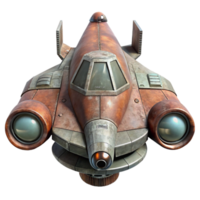 dramatic rustic Nebula Nomad Starship Front View Isolated Element high quality png