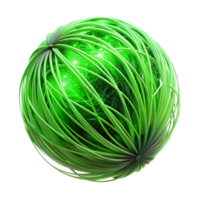 stunning artistic Neon Green Strands Dark Web Transparent Element premium png