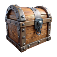 extraordinary rustic Old Wooden Chest Cutout with Metal Hinges and Lock exclusive png