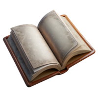 stunning vintage Open Book with Blank Pages Isolated Top View professional png
