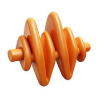 impressive modern Orange Oscillating Waveform Cutout Transparent Background high quality png