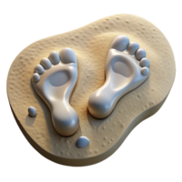 impressive abstract Overlapping Footprints Sandy Beach Transparent Design Element premium png