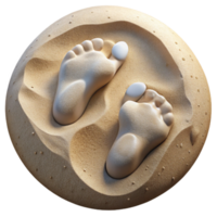 wonderful classic Overlapping Footprints Sandy Beach Transparent Design Element authentic png