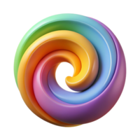 beautiful creative Rainbow Spiral Cutout Element with Soft Lighting high resolution png