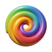 serene modern Rainbow Spiral Cutout Element with Soft Lighting png