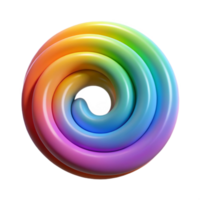 dramatic minimalist Rainbow Spiral Isolated Element with Transparent Background genuine png