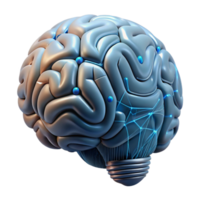 extraordinary abstract Realistic Brain with Circuitry Overlay Isolated detailed png