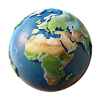 serene artistic Realistic Earth Globe with Detailed Continents exclusive png