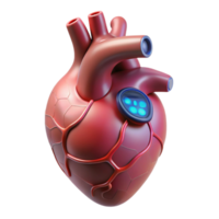 serene minimalist Realistic Human Heart with Digital Display Transparent high resolution png
