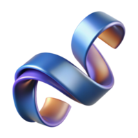 vibrant contemporary Realistic Ribbon with Curls and Depth Illusion Isolated original png