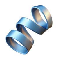 beautiful artistic Realistic Ribbon with Curls and Depth Illusion Isolated authentic png