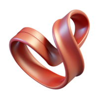 stunning minimalist Realistic Ribbon with Curls and Depth Illusion Isolated exclusive png