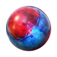 stunning abstract Red and Blue Nebula in Bubble Transparent Background genuine png