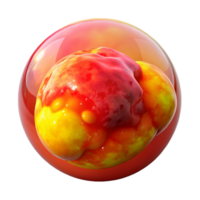 elegant abstract Red and Yellow Nebula in Bubble Transparent Background authentic png
