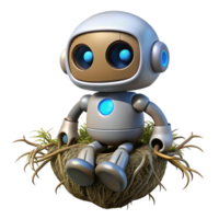 elegant classic Robot Embedded in Root System Isolated Element high resolution png