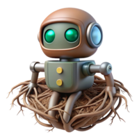 wonderful artistic Robot Embedded in Root System Isolated Element exclusive png