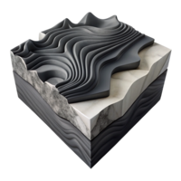 serene abstract Sharp Black and White Fault Line Topography Cutout high resolution png