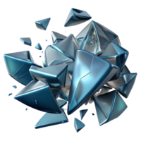 vibrant artistic Shattered Glass Fragments Isolated with Realistic Lighting and Shadows high resolution png