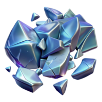 extraordinary modern Shattered Glass Pieces Isolated on Transparent Background with Bright Highlights premium png