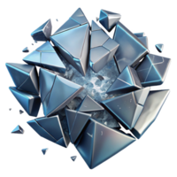 serene modern Shattered Glass Isolated with Sharp Fragments original png