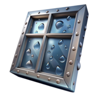 extraordinary rustic Shattered Window Pane with Rain Drops Transparent Background high quality png