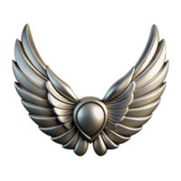 impressive minimalist Silver Mechanical Bird Wings Isolated Cutout png