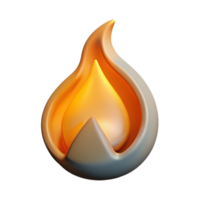 heiter rustikal Single Flamme ausgeschnitten mit Schatten isoliert auf transparent Hintergrund exklusiv png