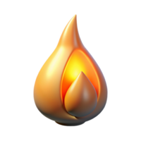 serene artistic Single Flame Transparent Background with Realistic Shadow png
