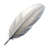 impressive minimalist Single White Feather Floating Transparent Background high resolution png
