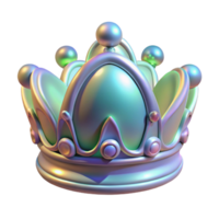 elegant traditional Spinning Hologram of Ornate Crown Cutout premium png