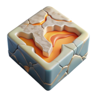 beautiful classic Square Tectonic Plate Boundary Cutout Element authentic png