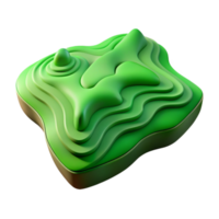 beautiful abstract Stylized Topographic Map with Green Hues Isolated png