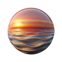 beautiful traditional Sunset Distorted Reflection in Gentle Ripples Transparent Background authentic png