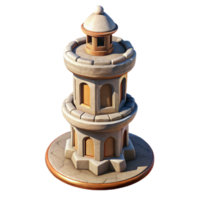 impressive minimalist Terraform Tower with Shadow Isolated on Transparent Background high resolution png